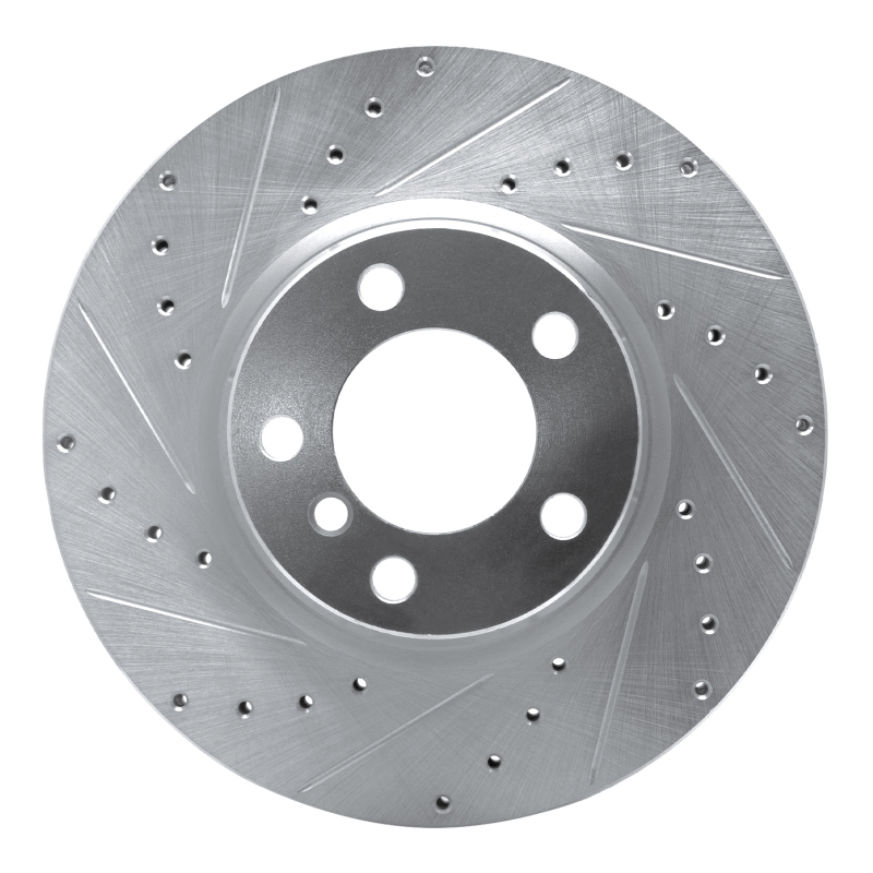 BMW 328I Brake Rotor (1) - Front Left - R1 Concepts - Drilled & Slotted - Silver - `12-`18